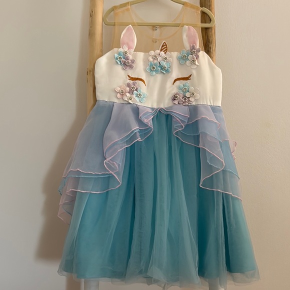 Other - Unicorn Dress with Blue Tulle Skirt